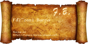 Füzesi Barna névjegykártya