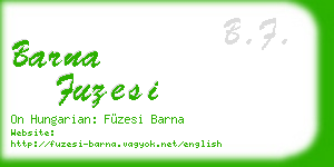 barna fuzesi business card